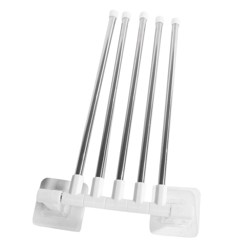 Bathroom Towel Storage Rack No Punching Kitchen Wall Mounted Tool Organizer Shelf Multi Layer Hanging Rod Bath Accessories