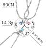Rhinestone Heart Necklace: European & American Heart Metal Pendant with Best Friend Letter