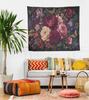 Dark Floral Tapestry Moody Peony Garden Wall Hanging Butterfly Botanical Decor Gothic Maximalist Wall Art