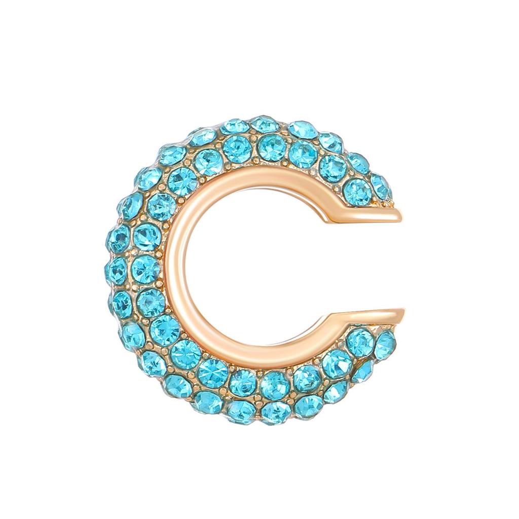 European & American Popular C-shaped Rhinestone Ear Cuff Earrings, No Piercing Needed for Women
