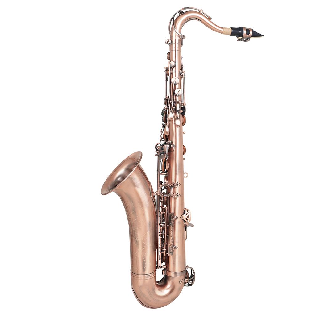 SLADE Tenor Saxophone Bb Red Brass Engraving White Shell Sax Professional Tenor Saxophone Woodwind Instrumental Set Band Bag