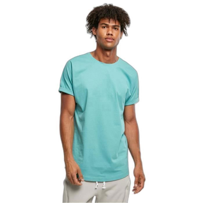 T-Shirt Urban Classics Long Shaped Turnup - blau - XXL