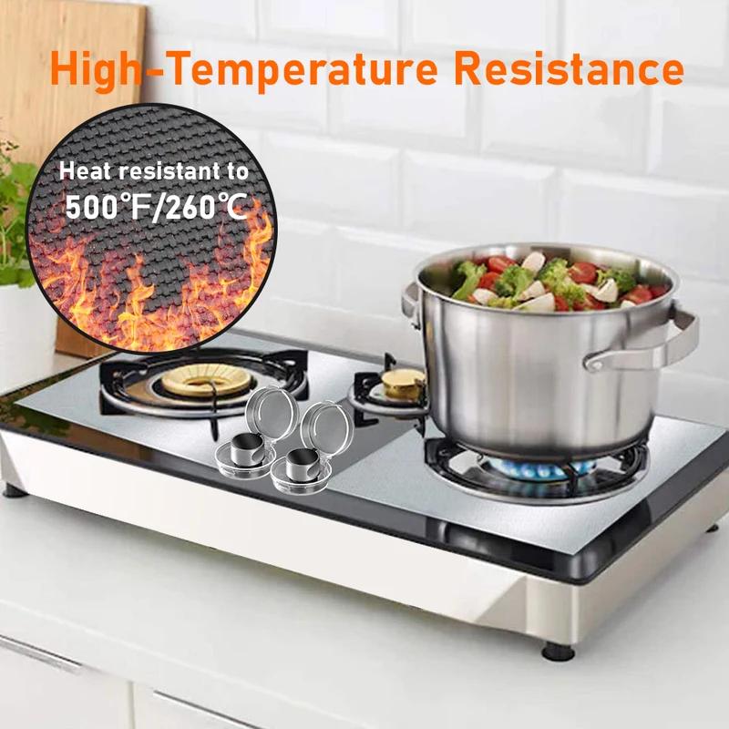4/8pc Stove Protector Cover Liner Gas Stove Protector Gas Stove Stovetop Burner Protector Kitchen Accessories Mat Cooker Cover