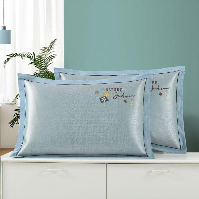 Cooling Ice Silk Summer Pillowcase, Machine Washable, Single Size