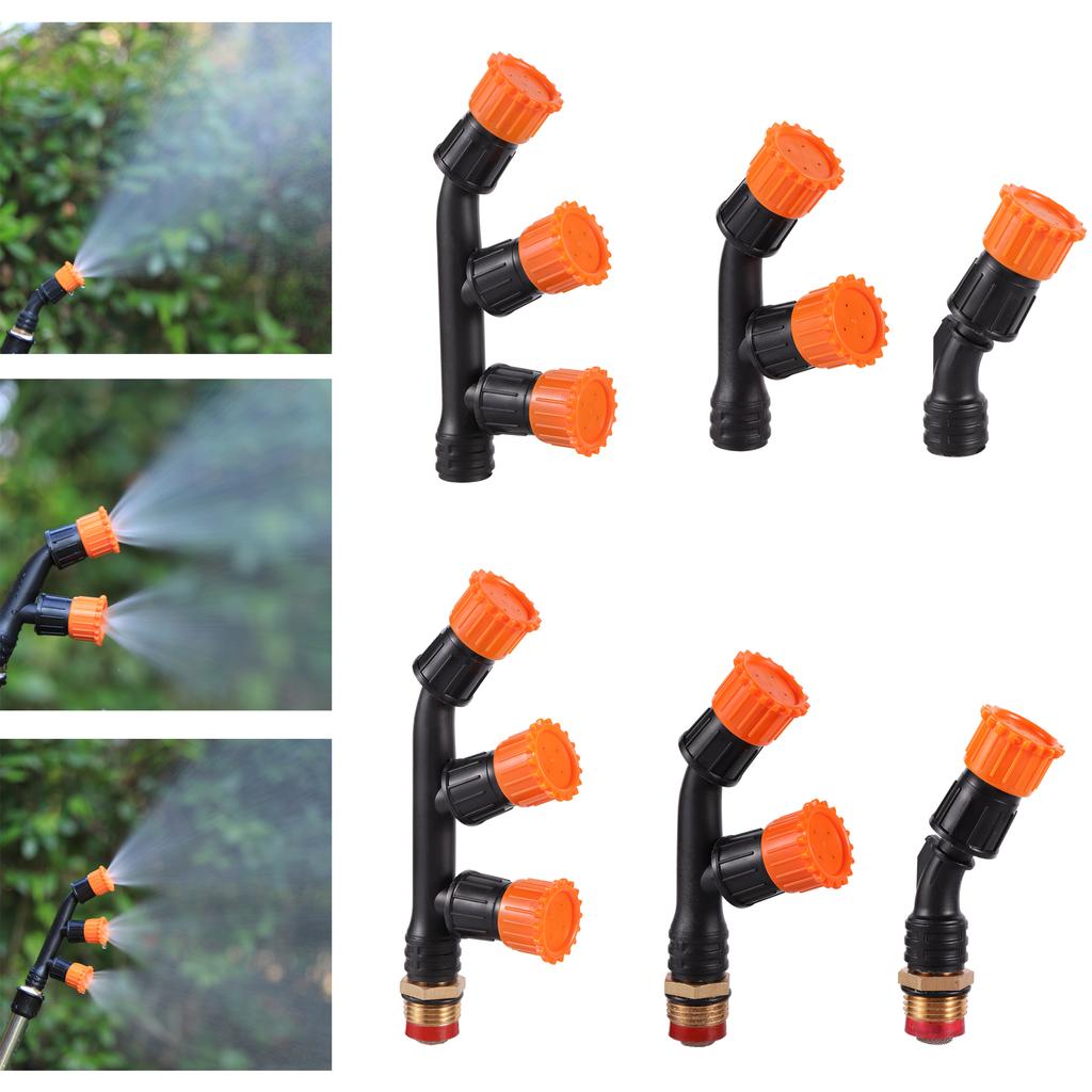 1/2"1/4" Garden High Pressure Atomizing Adjustable Nozzle with Threaded Single/Dual/Triple Nozzle Irrigation Pesticide Sprinkler
