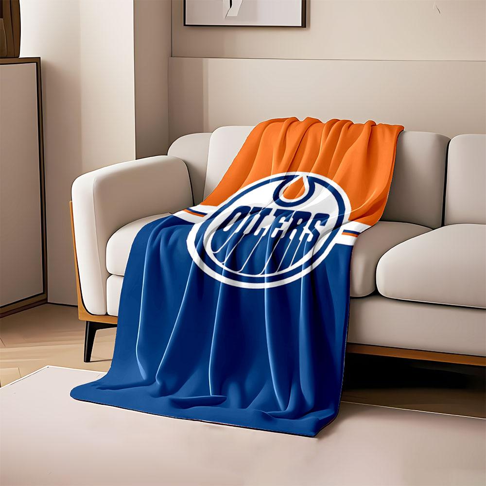 Edmonton Oilers Team Logo Blanket Print Blanket Soft and Cozy Perfect for the Living Room Bed Sofa or a Nap,gift