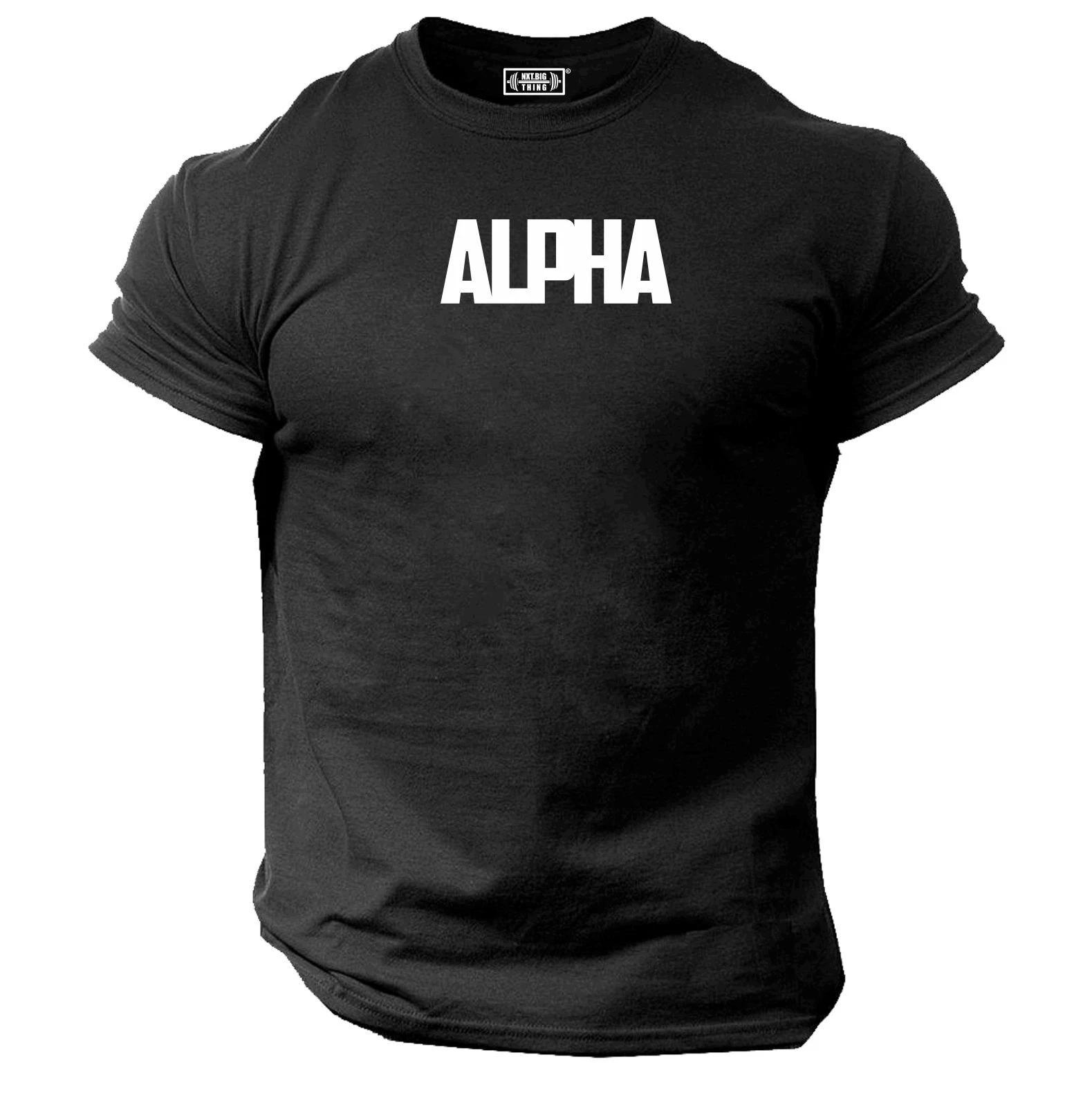 Alpha T Shirt Gym Clothing Bodybuilding Training Workout Exercise Boxing MMA Top S