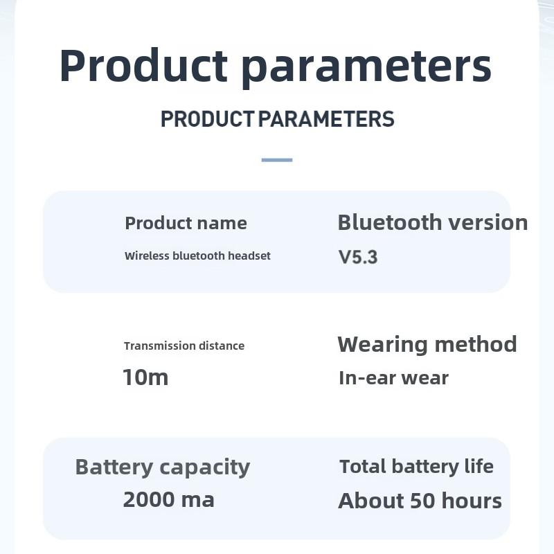 Bluetooth Headphone Ultra Long Endurance Wireless Headphone Bluetooth Noise Reduction Digital Display Slide