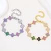 Exquisite Sweet and Stylish Four-leaf Clover Bracelet A High-end Dopamine-inducing Jewelry Bracelet