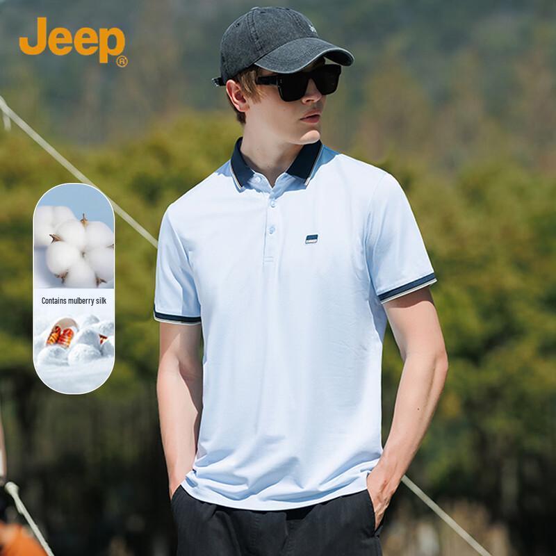 JEEP Men s Silk Blend Short Sleeve Polo Shirt 4XL