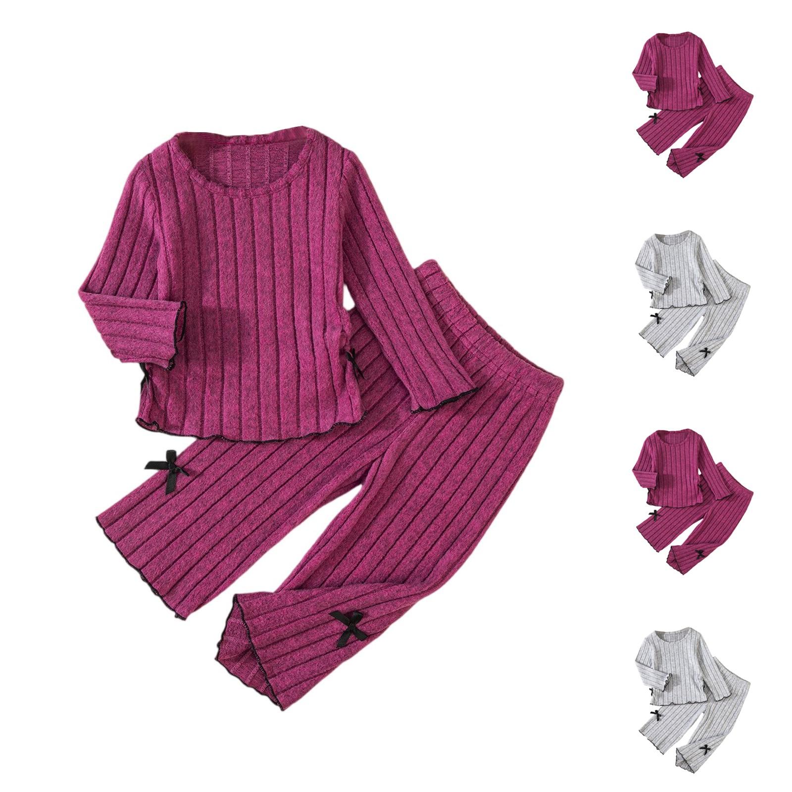 

Girls Bow Detail Set - Solid Color 2-Piece Summer Outfit 90 світло-сірий колір