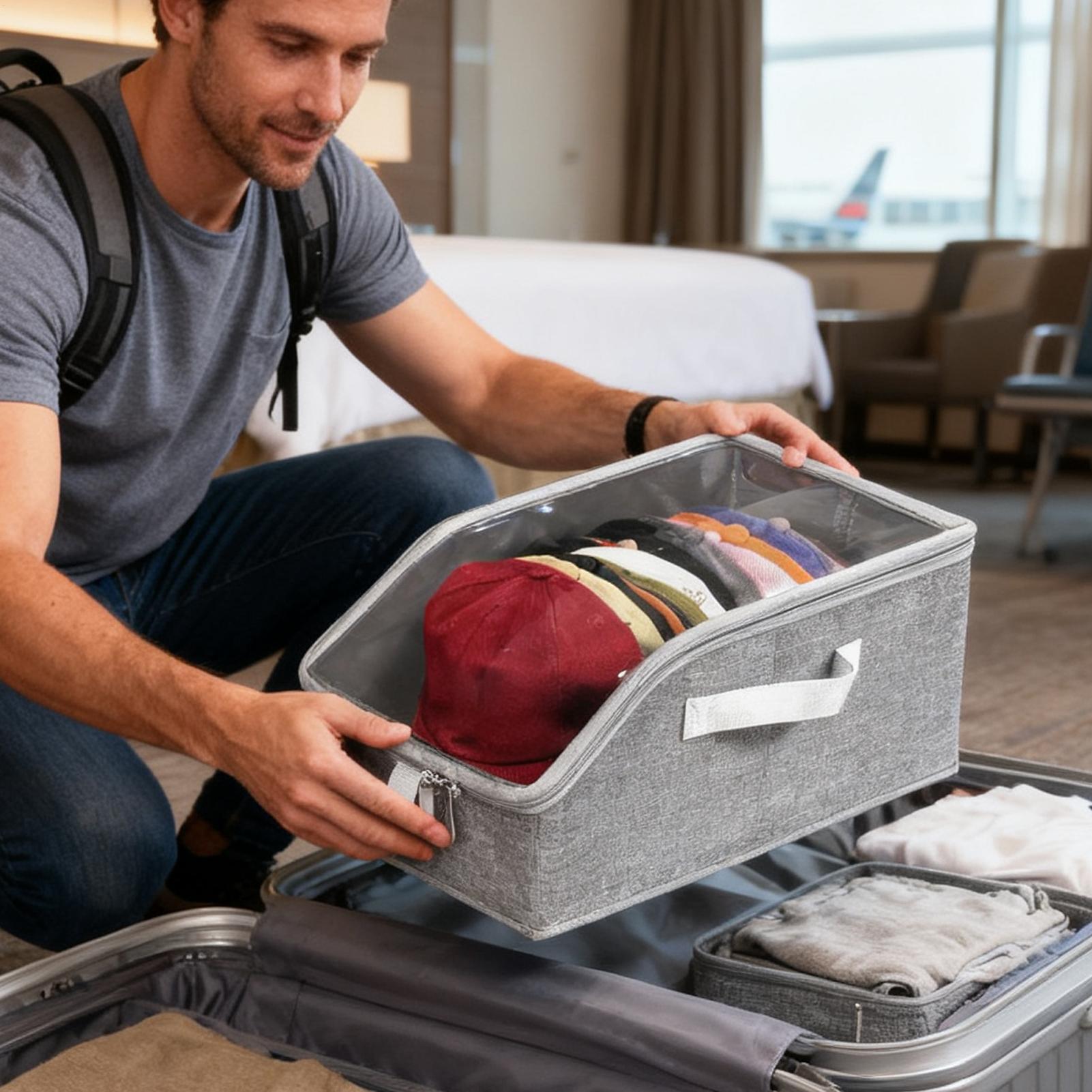 

Baseball Cap Organizer Large Space-Saving Organization With Clear Window Lid Baseball Cap Holder For Home Clothing Boxes Bedroom China Mainland