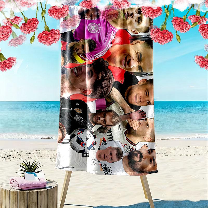 DFB Players Print Beach Towel, Large Soft Quick Dry Towel for Beach Camping Swimming