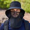Multifunktions Outdoor Wandern Angeln Hut Für Frauen Männer Sommer UV Schutz Eimer Hüte Mit Hals Klappe Atmungsaktive Mesh Sonne Kappen