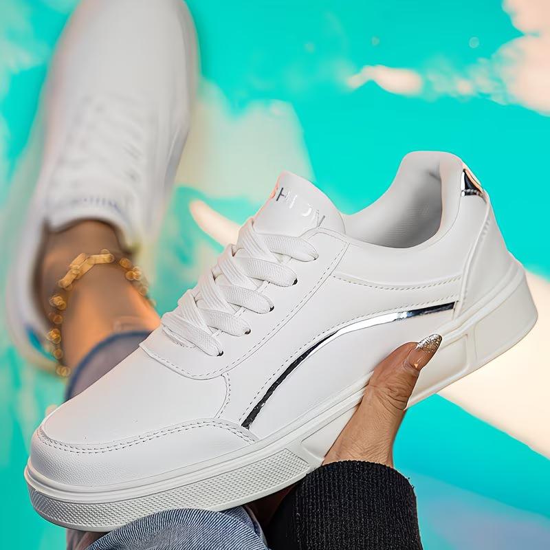 Sneakers, Women's New Style White Casual Versatile Trendy Skate Shoes, Spring Sports Shoes for Students