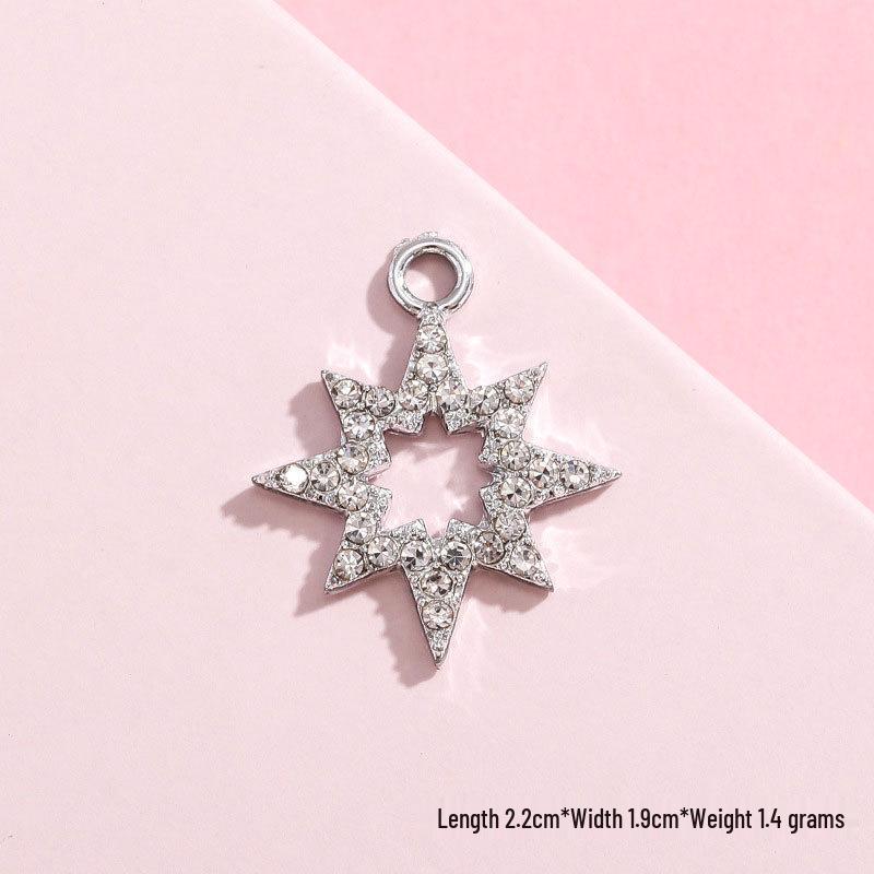 Snowflake Rhinestone Charm Pendant for DIY Jewelry: Christmas Alloy Accessory for Women’s Bracelets, Necklaces, and Earrings