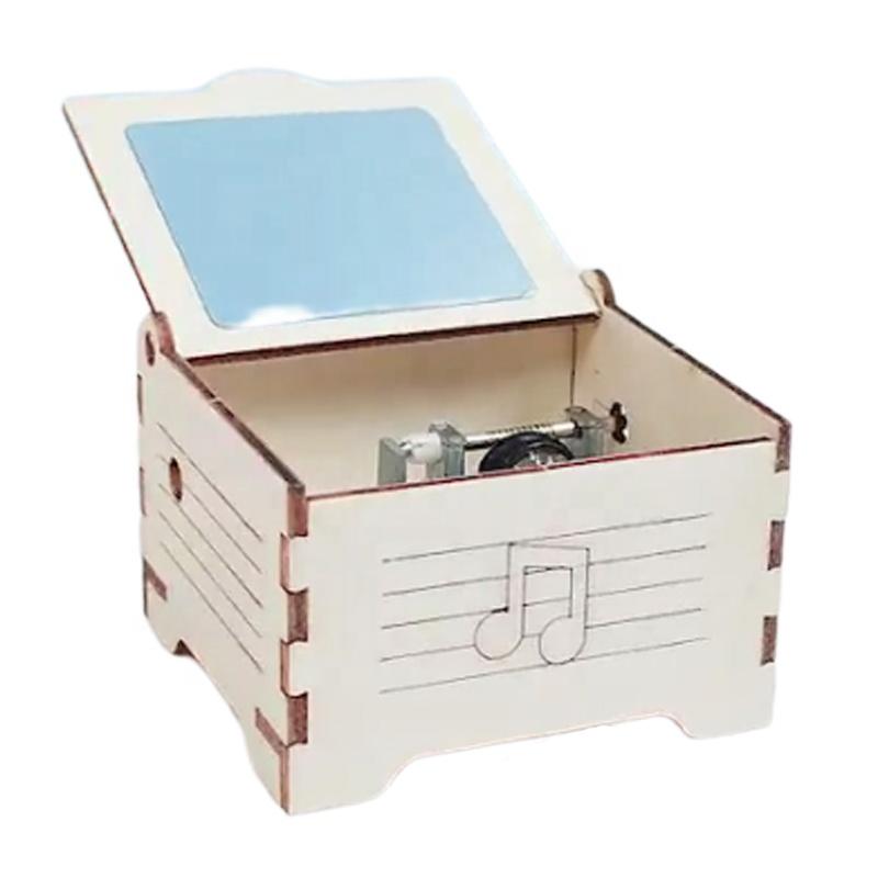 Kid Learning Playing STEM Science Toy Education DIY Mini Wooden Music Box