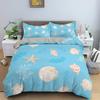 Marine Life Duvet Cover Seashell Starfish Cartoon Duvet Cover Adults King Queen Size Beach Theme Bedroom Decorative for Women