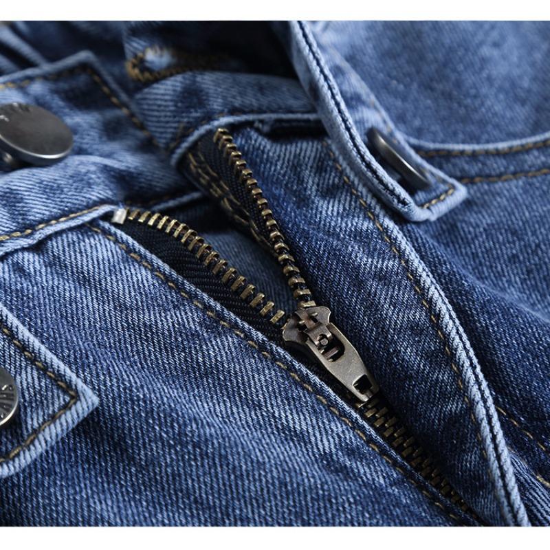 High-waisted Elastic Straight-leg Jeans Woman