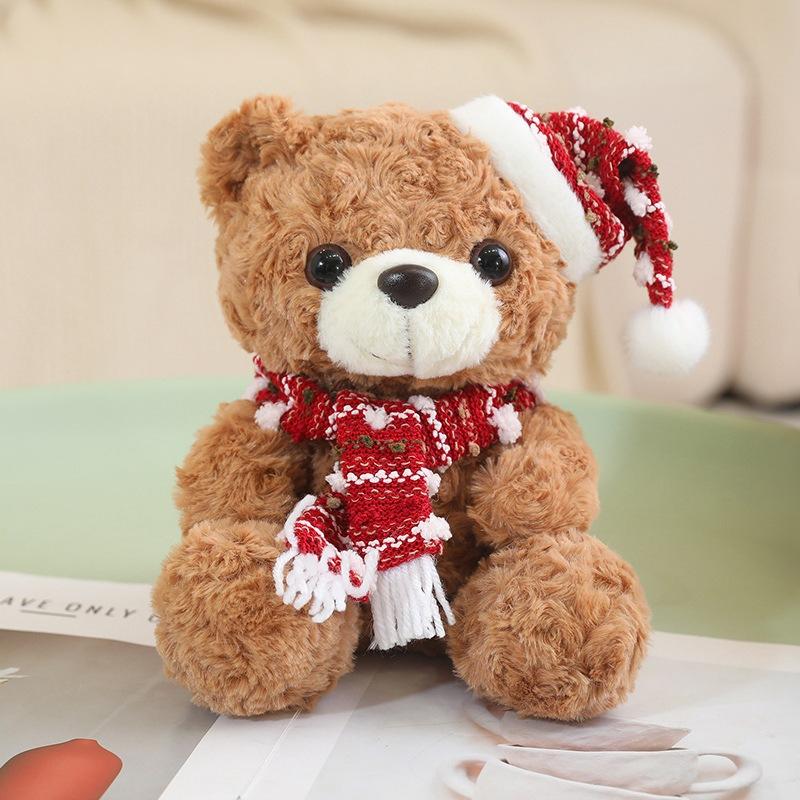 Teddy Bear Doll Couple Scarf Bear Plush Toy Love Bear Doll Christmas Elk Penguin Old Man Series