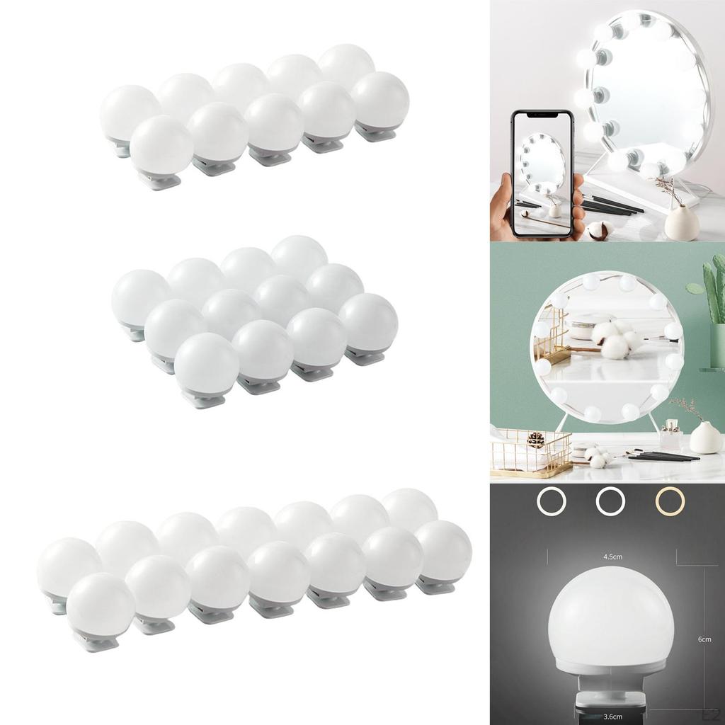 9 Brightness Level Vanity Bulbs, Simple Removable for Ladies Table Mirror Decoration