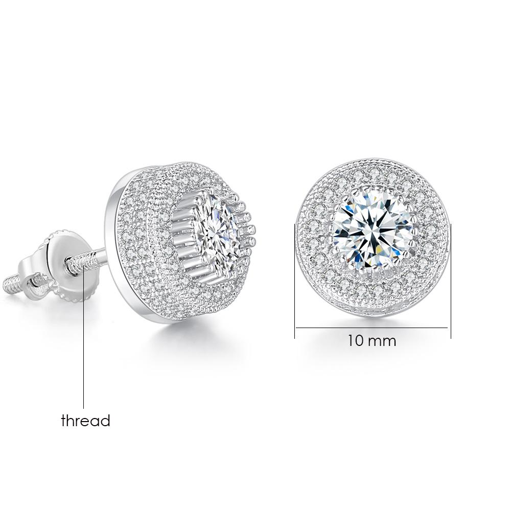 Hiphop Rock Stud Earrings For Women Classic Gold Color Jewelry Crystal Iced Out CZ Piercing Cartilage Ear Accessories Wholesale