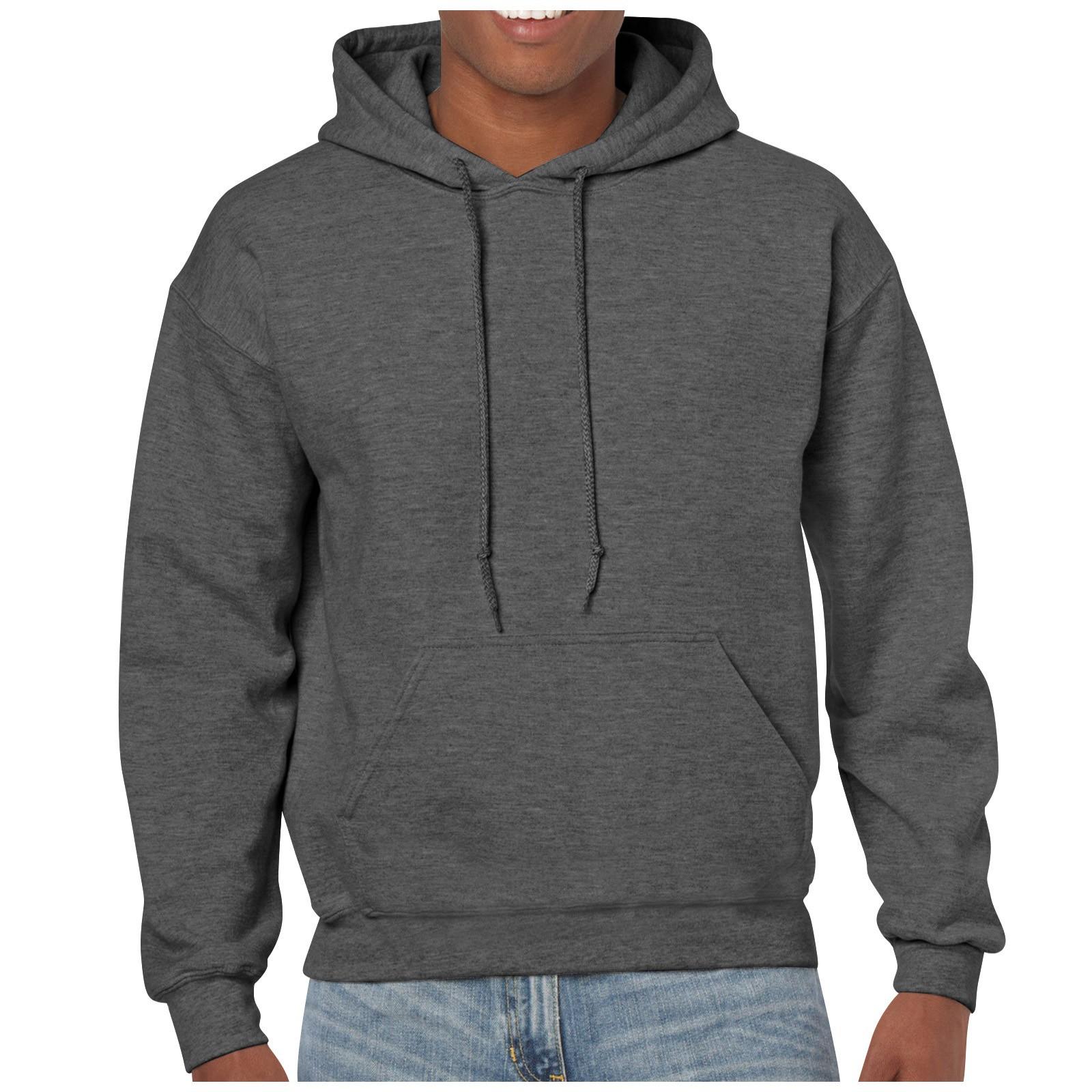 Повседневный стиль однотонный пуловер осенне-зимний свитер с капюшоном 3XL — фото 10