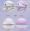 5 Smile Beginner Gift for Kids PU Basketball for Indoor and Outdoor Training Mesh No. Color-Changing Basketball, 6+, Non-Slip Wear-Resistant (Needle,