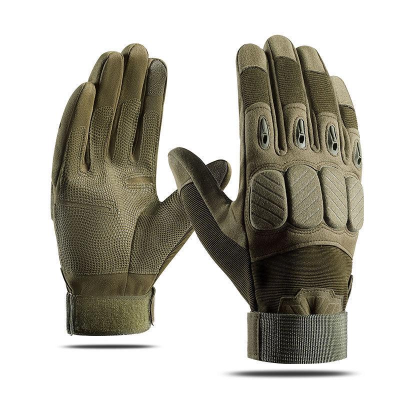 

Tactical gloves Outside sports riding gloves All-finger locomotive motorcycle Four-piece design Non-slip and anti-cut touch screen glo Practical Use M армія зелений колір