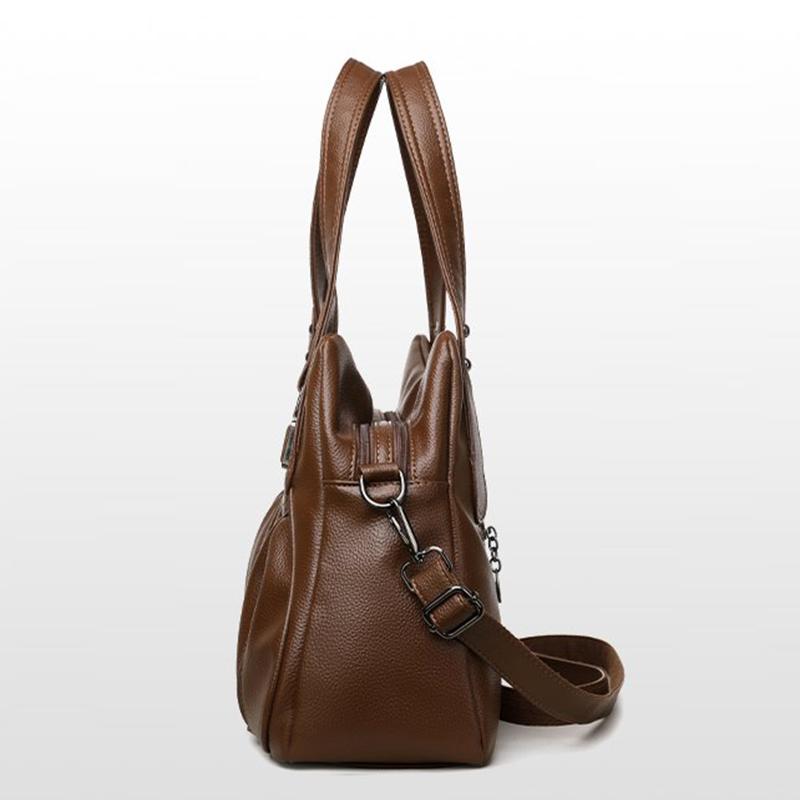 Vintage Faux Leather Handbag for Women Multi-pocket Shoulder Bag Casual Commuter Tote Bag Perfect for Daily Commuting Shopping Ladies' Holiday Gifts