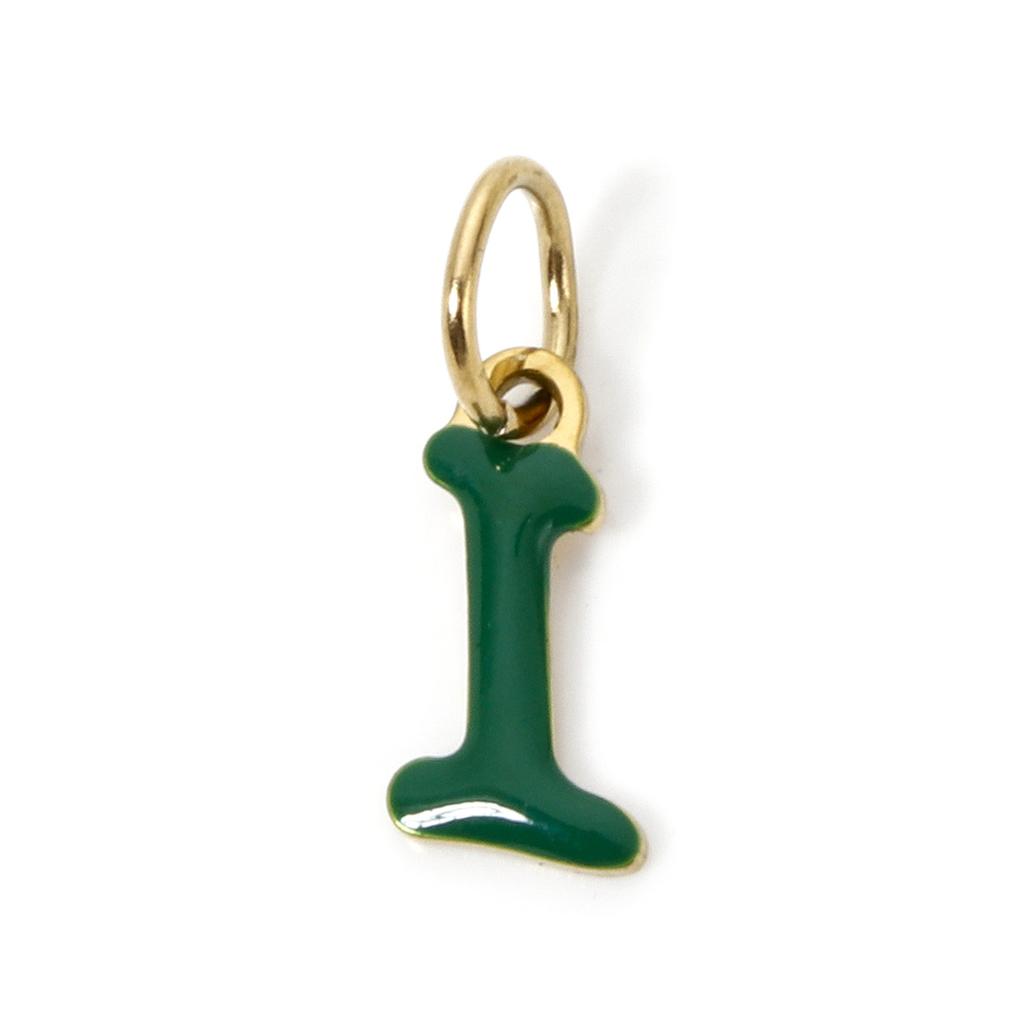 1 Piece 304 Stainless Steel Letter Charms Gold Plated Capital Alphabet Initial Letter Message " A-Z " Enamel Pendants Findings