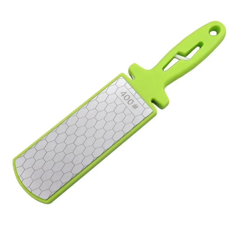 

5in1 Knife Sharpener Double-sided Multifunctional Sharpening Diamond Large Hand-held Whetstone with Non-slip Handle XXL синій