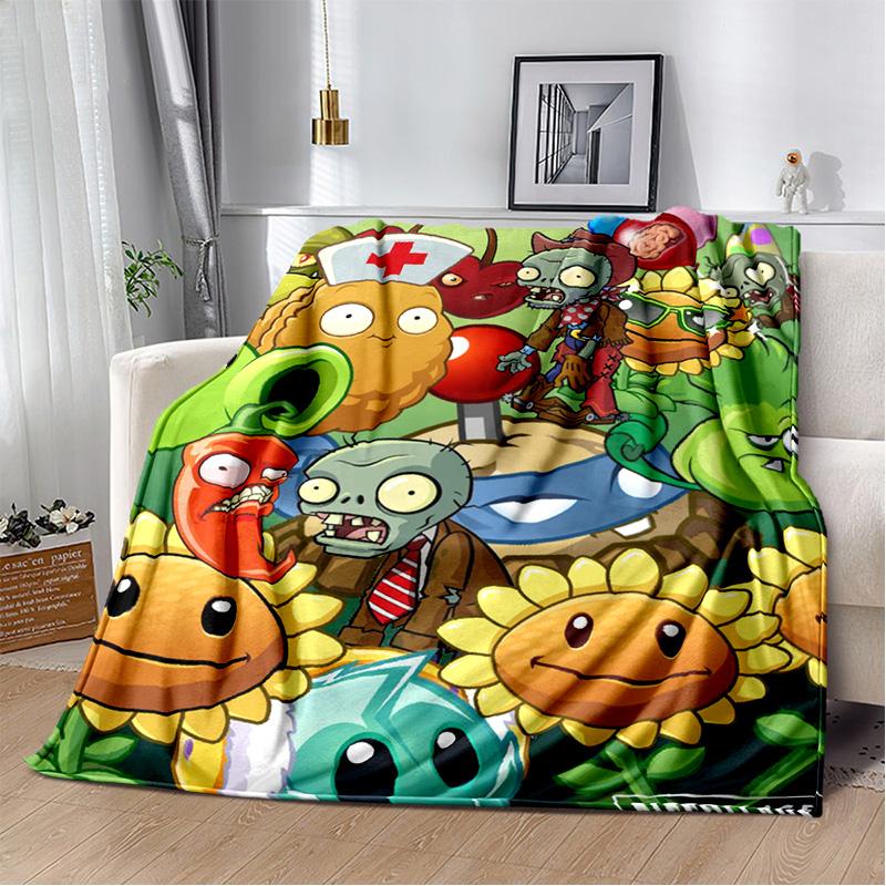 P-Plants vs. Z-Zombies Game Blanket Sofa Office Nap Peashooter Blanket Student Dormitory Bed Cover Customizable
