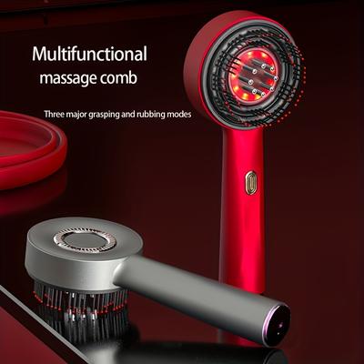 Portable USB Rechargeable Head Massage Comb - 1400mAh Lithium Battery, Personal Care Device