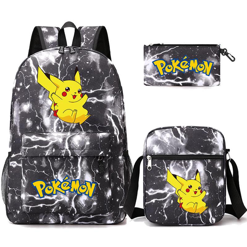 Backpack Teen Student School Bag Three-piece Pencil Case Crossbody Bag