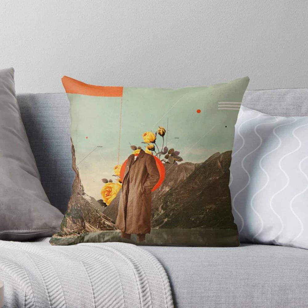 Royal blue yellow gray ink printing linen pillowcase sofa cushion cover home decoration can be customized for you 40x40 50x50