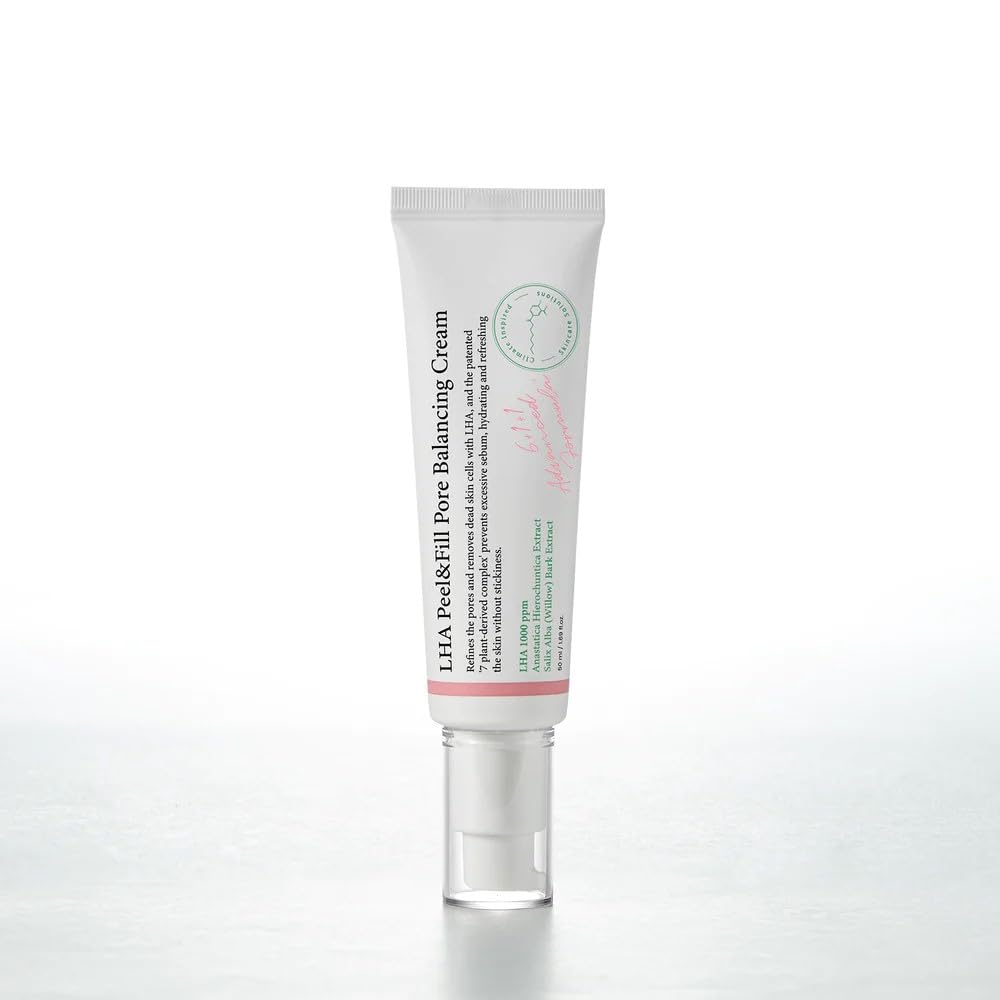 LHA Peel & Fill Pore Balancing Cream, Blackhead Remover, Vegan Face Moisturizer, Pore Minimizing Treatment for All Skin Types