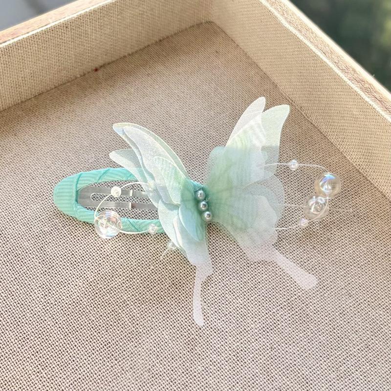 Organza Butterfly Claw Clips for Women Sparkly Beaded Hair Clamps,Prom Wedding Daily Hair Accessories Girl Hair Accessoires