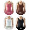 Yoga Vest Women's Long Style with Chest Pad Semi-fixed Cup U-neck Tight Out of the Street Beautiful Back Sleeveless Fitness Sports Top