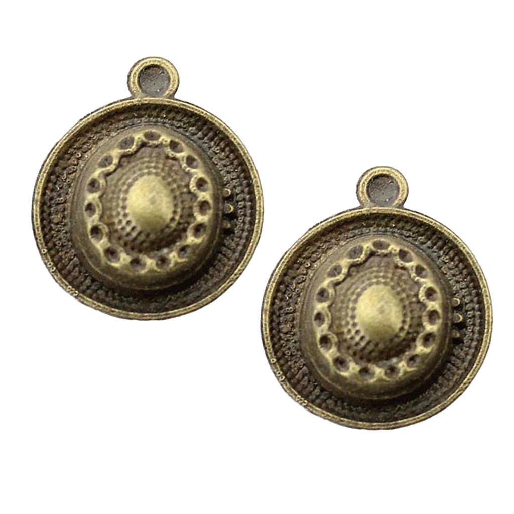 10Pcs Brass Charms Pendant Finding - Hat, as described