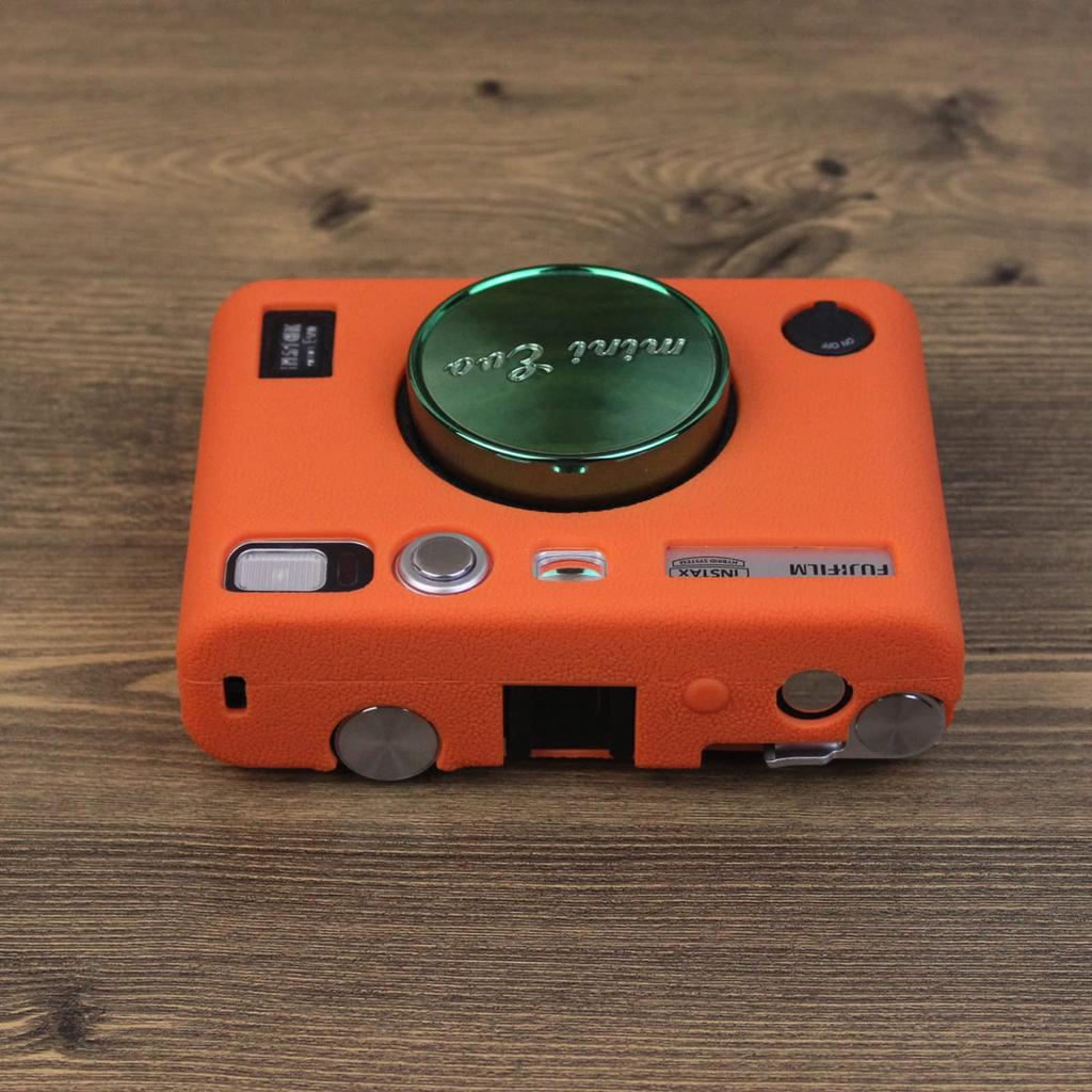HIYQIN Instax Mini Evo Case, Silicone Travel Case, Shockproof, Protective Cover for Fujifilm Instax Mini Evo (Orange)