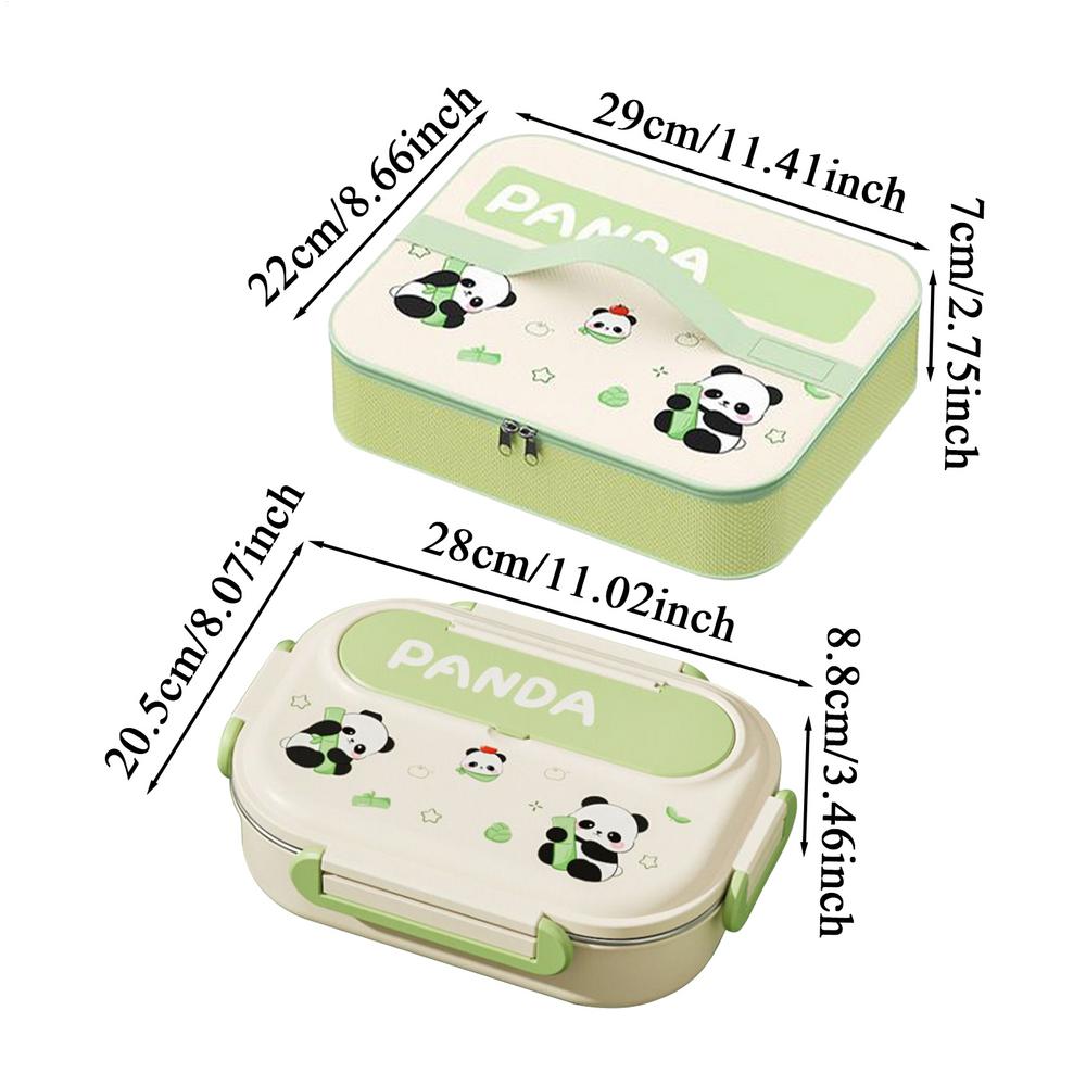 Lunchbox-Set Edelstahl Unterteilte Lunchbox mit Besteck&Schüssel Erhitzbar Auslaufsicher Lebensmittelbehälter-Set für Schule Picknick