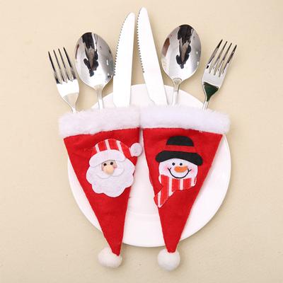 Soft And Long-lasting Christmas Knife And Fork Holder Set, Xmas Dinner Utensil Organizers Decorations Supplies