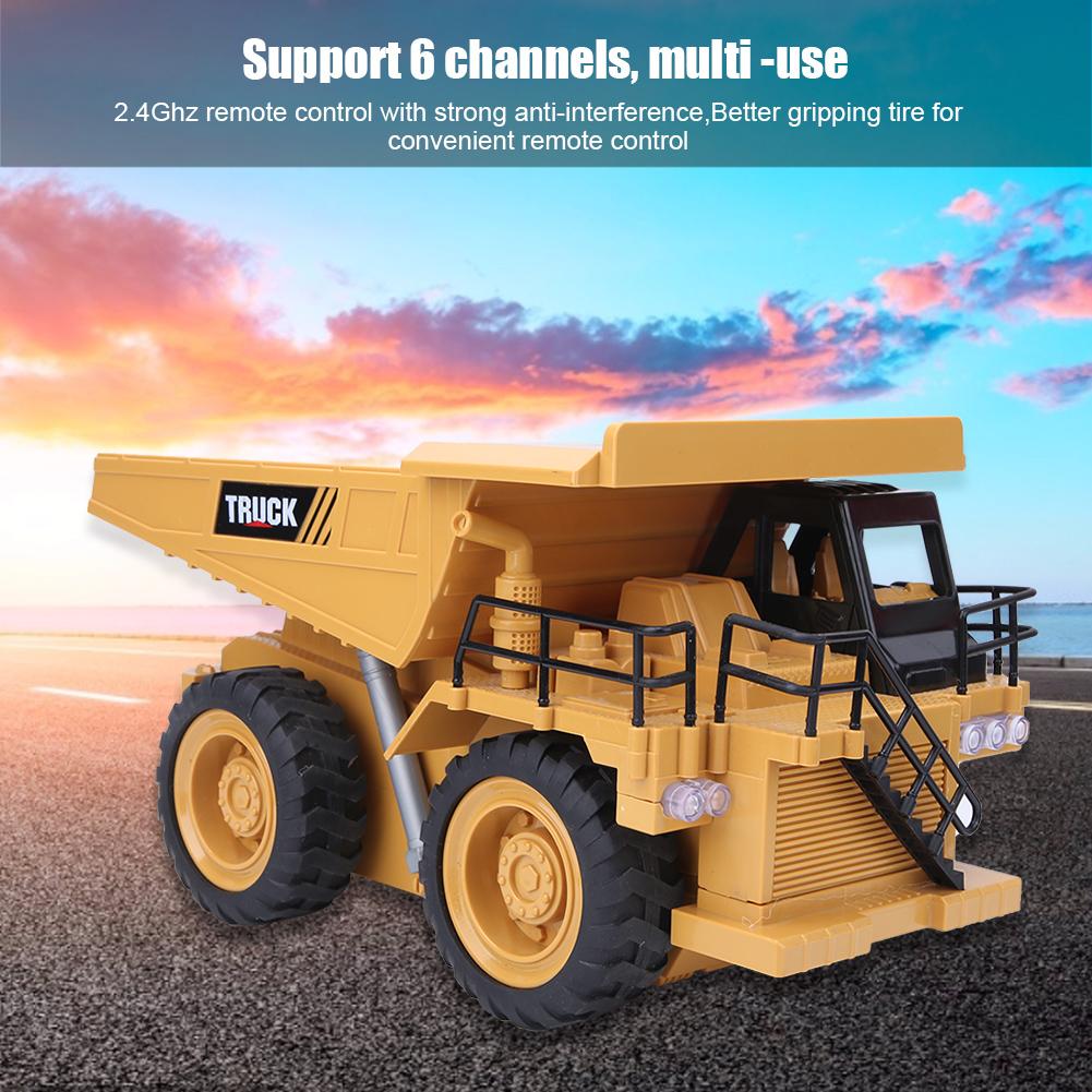 1 20 6 Channel Remote Control Simulation Engineering Car Model Kid Truck Gift