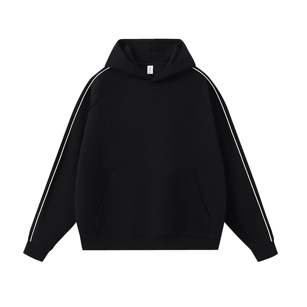 Unisex Solid Color Combed Cotton Hoodie with Drawstring and Drop Shoulder 9886