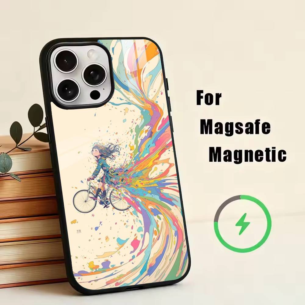 C-Cartoon illustration  Phone Case For iPhone17,16,15,14,13,12,11 Plus,Pro Magnetic For Magsafe Wireless Charging