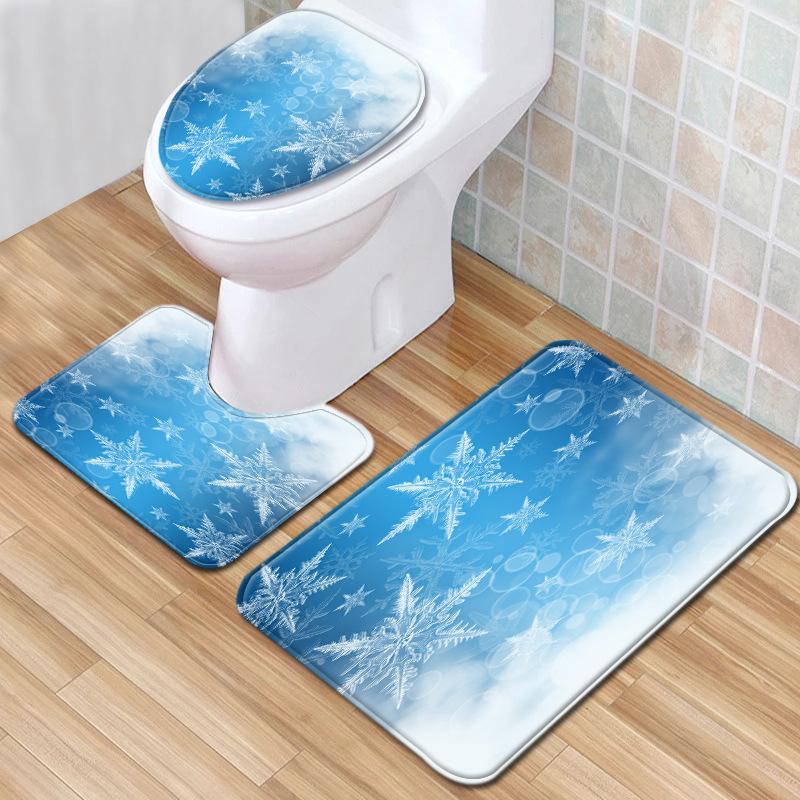 Gradual Change Pattern Toilet Floor Mat Three-Piece Bathroom Three-Piece Carpet Door Mat
