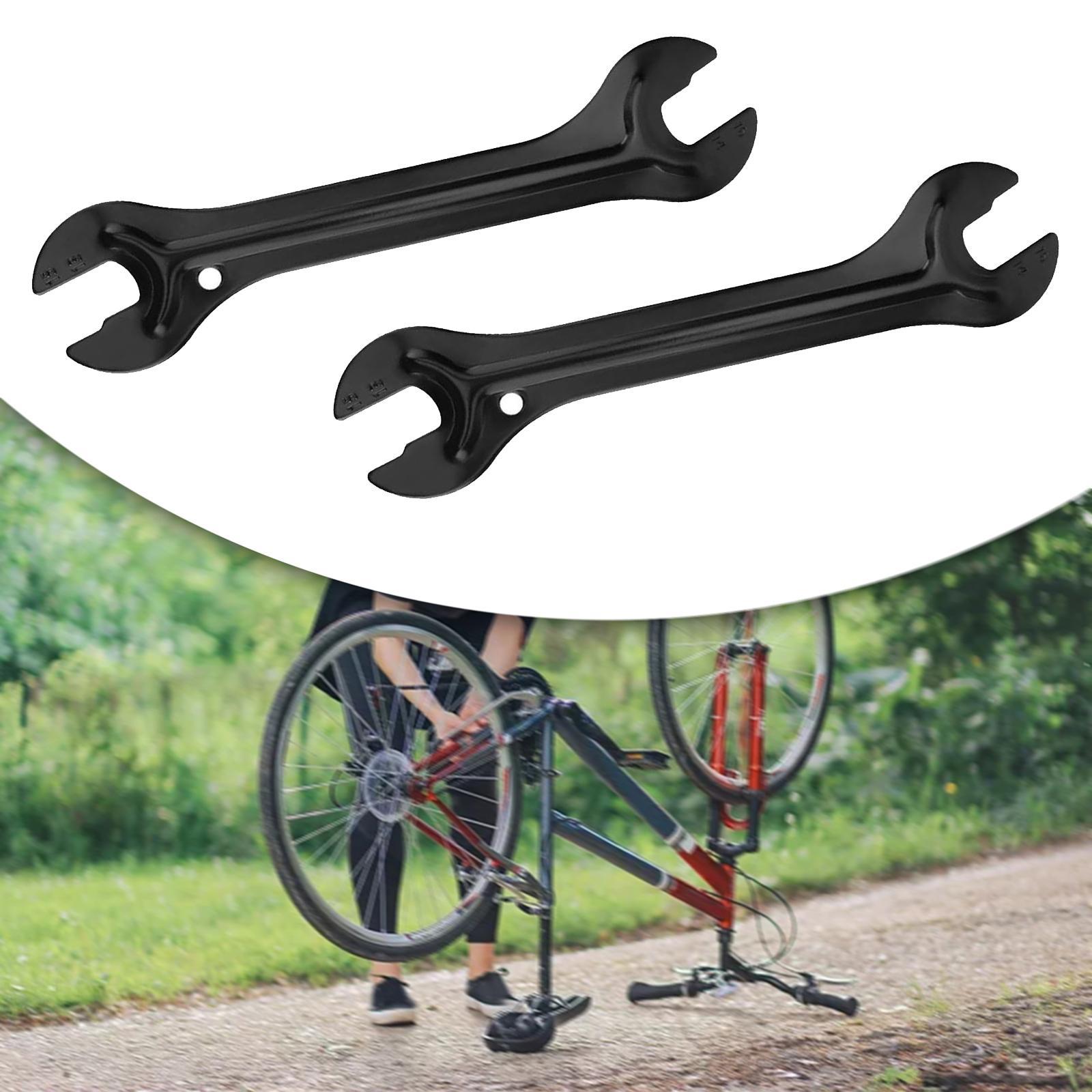 Bike Hub Cone Wrench Set Ergonomic Handle Carbon Steel Spanners for Bicycle Workshop Wheel Pedal Adjustment чёрный