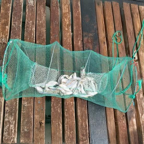 Fish Basket Mesh Shrimp Crab Trap Easy to Use Collapsible Portable Fish Cage