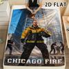 1 Pezzo Coperta in Flanella con Stampa Chicago Fire, Alta Qualità Confortevole per Tutte le Stagioni, Decorazione per la Casa, Calore e Comfort, Perfetta per Regali di Natale